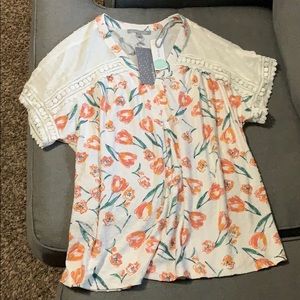 Daniel rain marola lace sleeve knit top